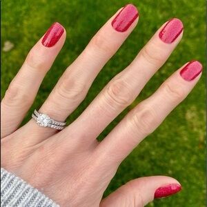 Color Street Nail Strips, Cran-tastic Scarlet glitter finish